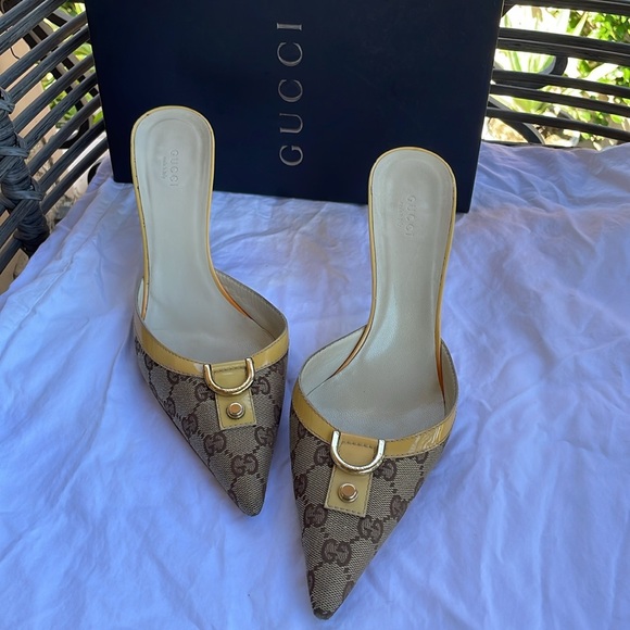 Gucci sand Tess leather pumps - Picture 15 of 16